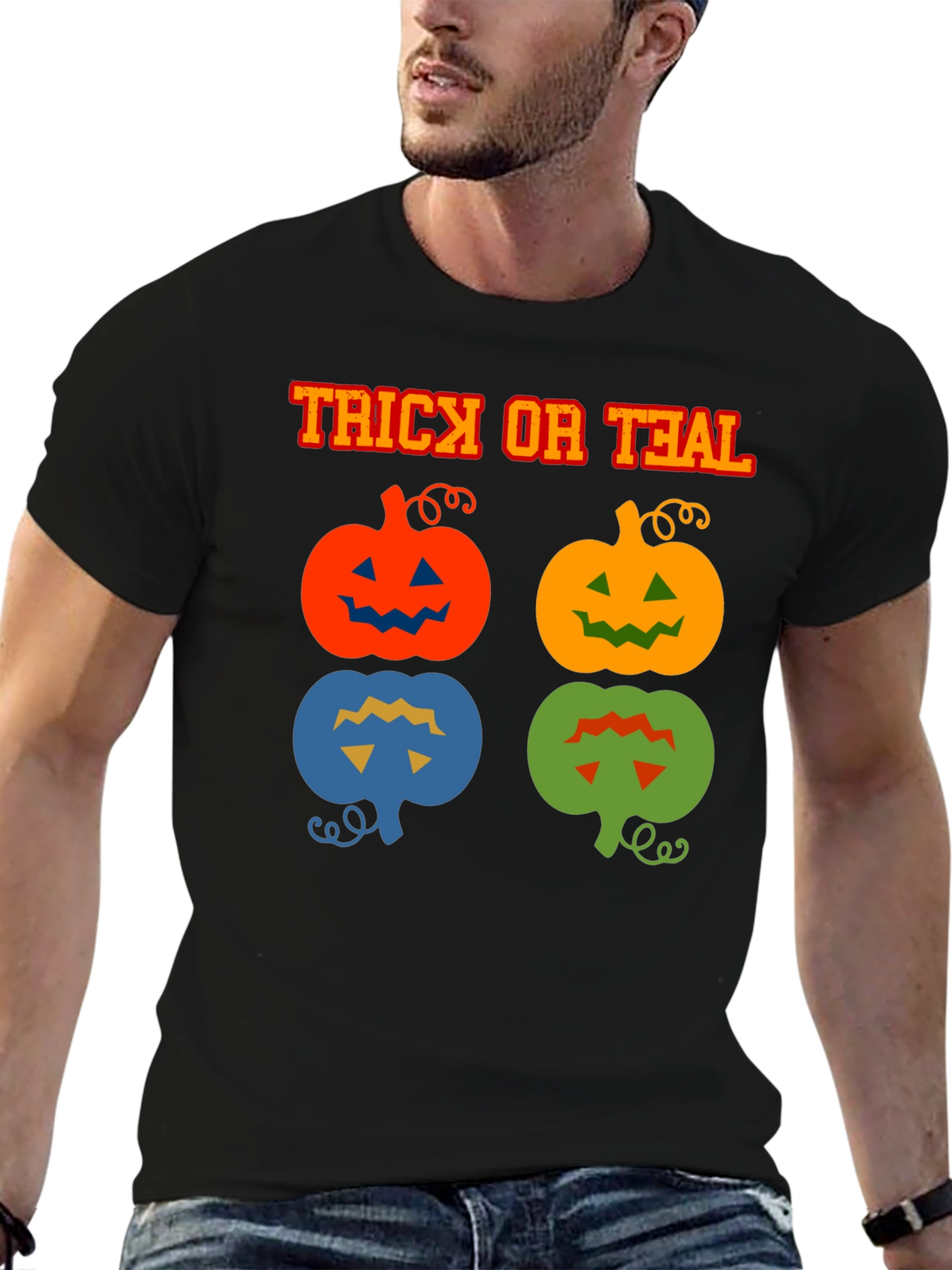 Trick or Teal T-Shirt Halloween Pumpkins