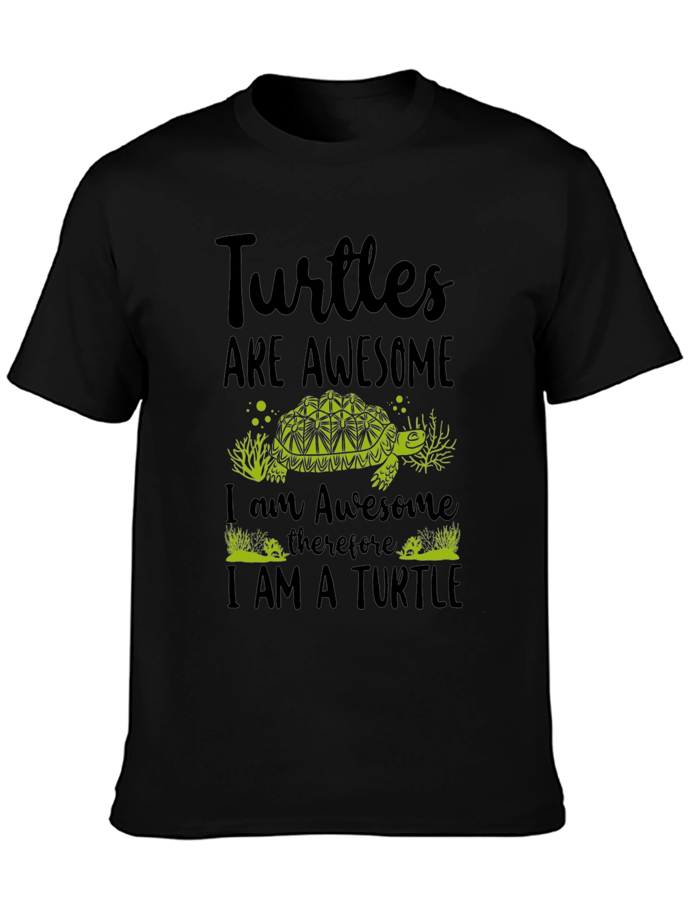 Awesome Turtle Graphic Tee - Black T-Shirt