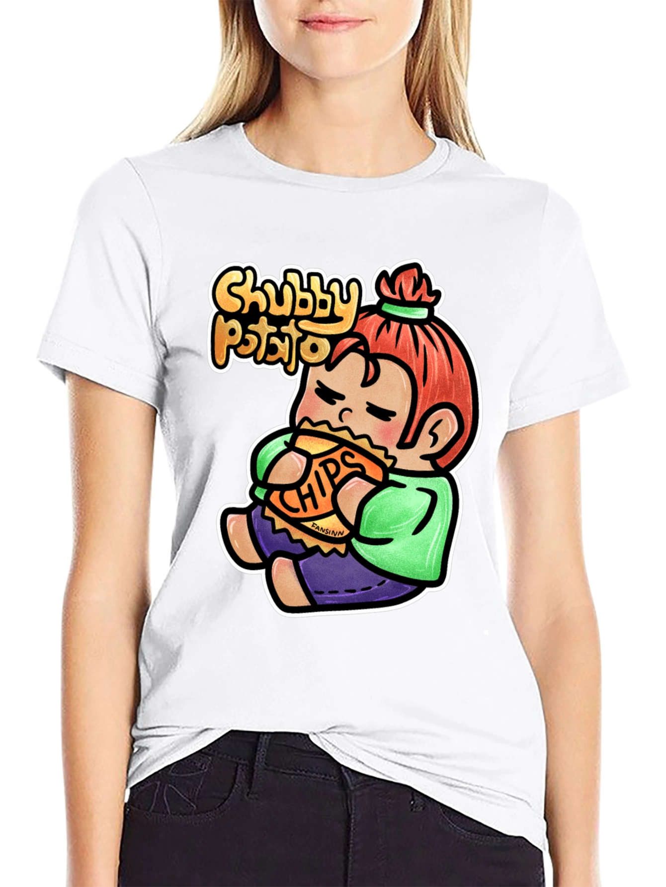 Chubby Potato T-Shirt - Funny Cartoon Graphic Tee