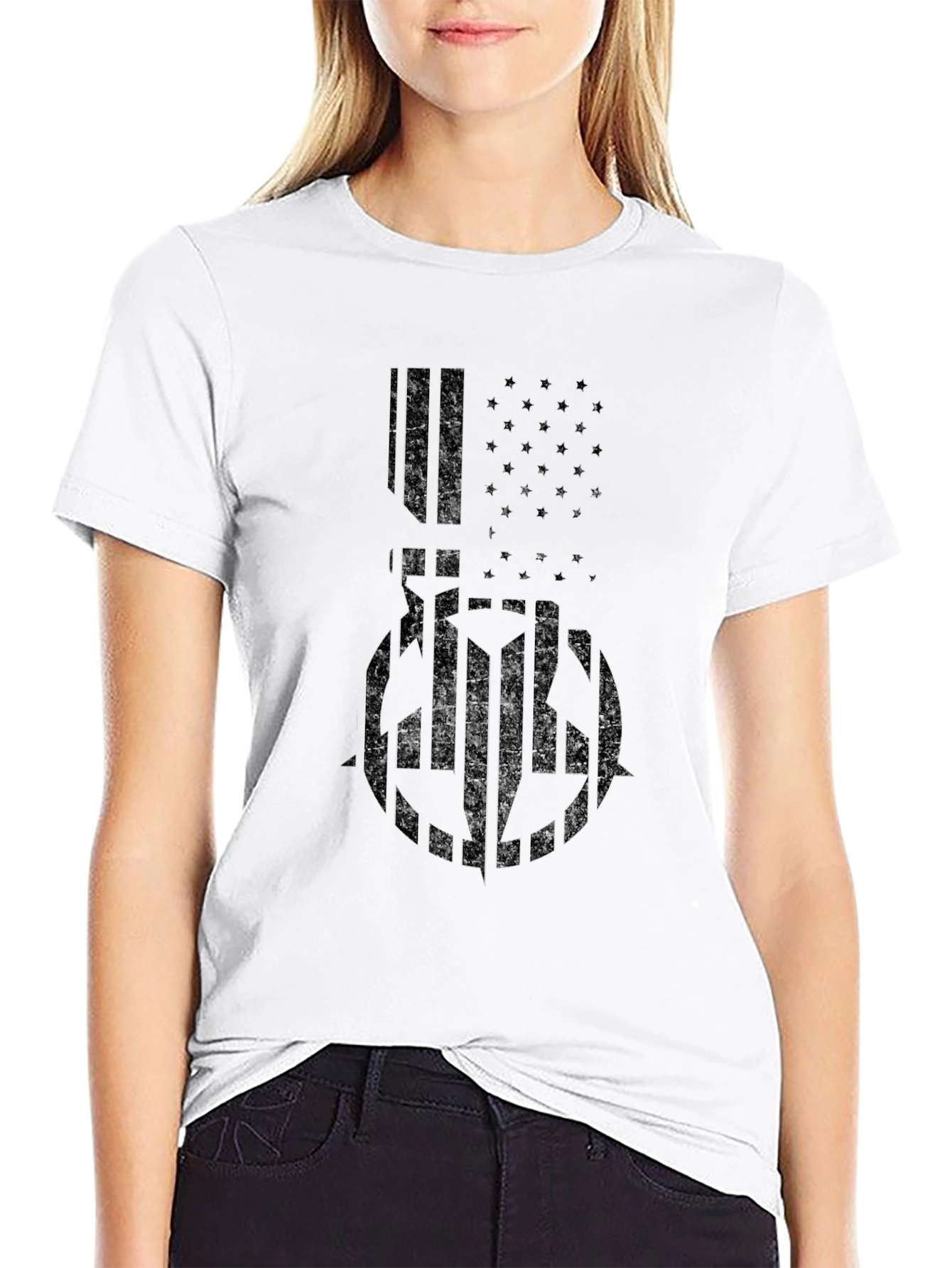 American Flag Graphic T-Shirt - Black