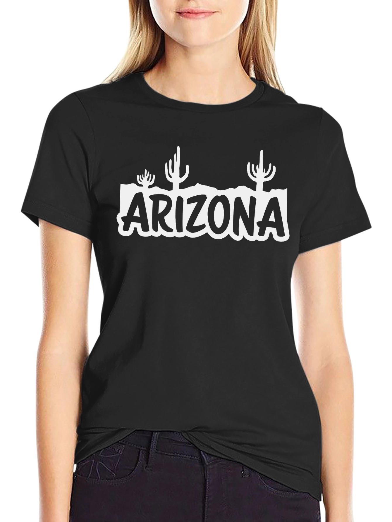 Arizona Desert Graphic T-Shirt - Black Crew Neck