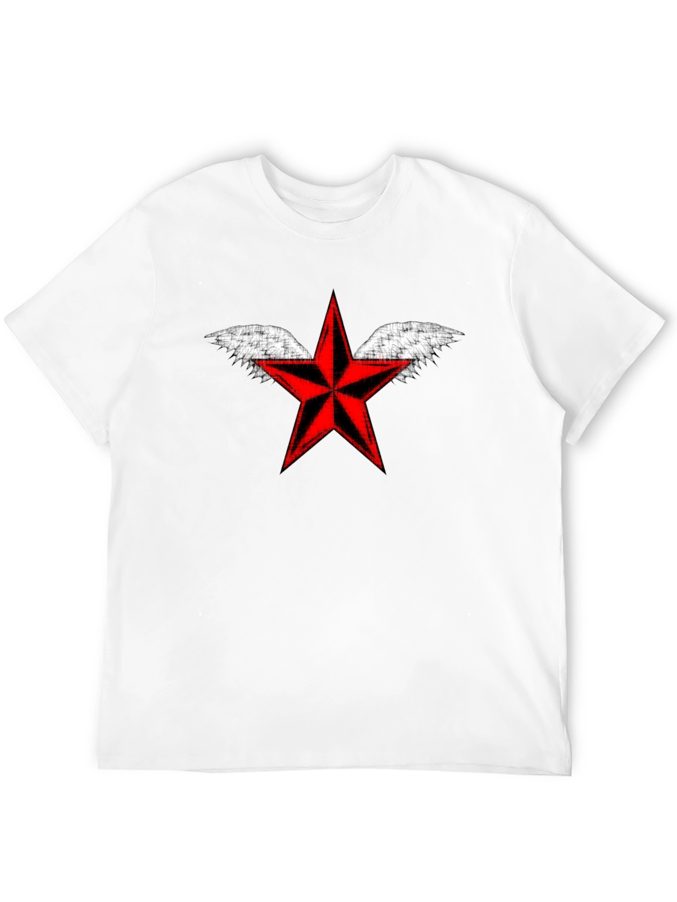 Winged Red Star Black T-Shirt