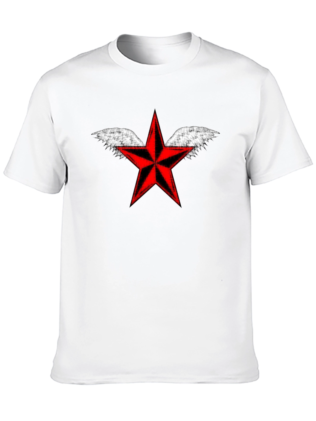 Winged Red Star Black T-Shirt