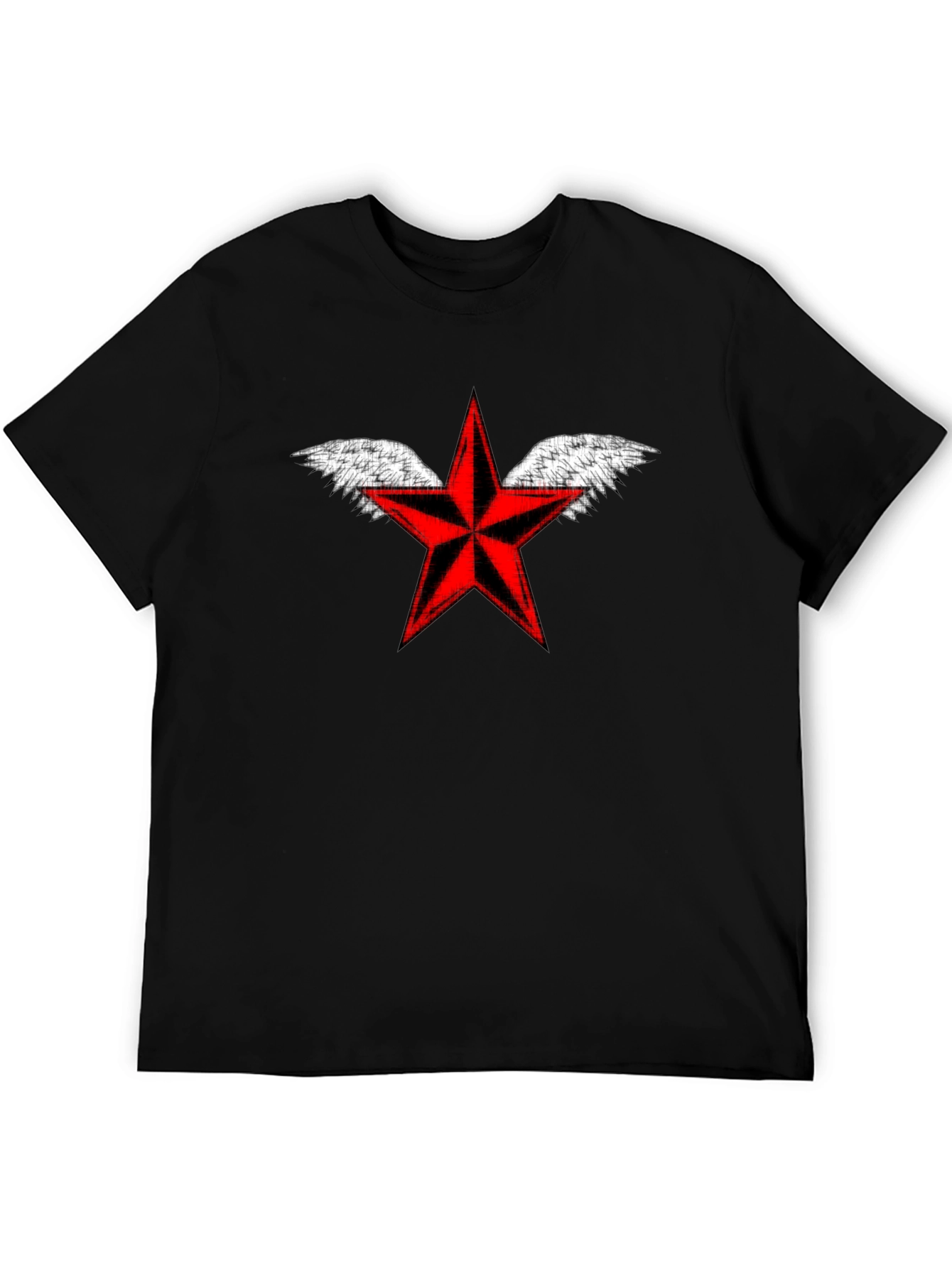 Winged Red Star Black T-Shirt