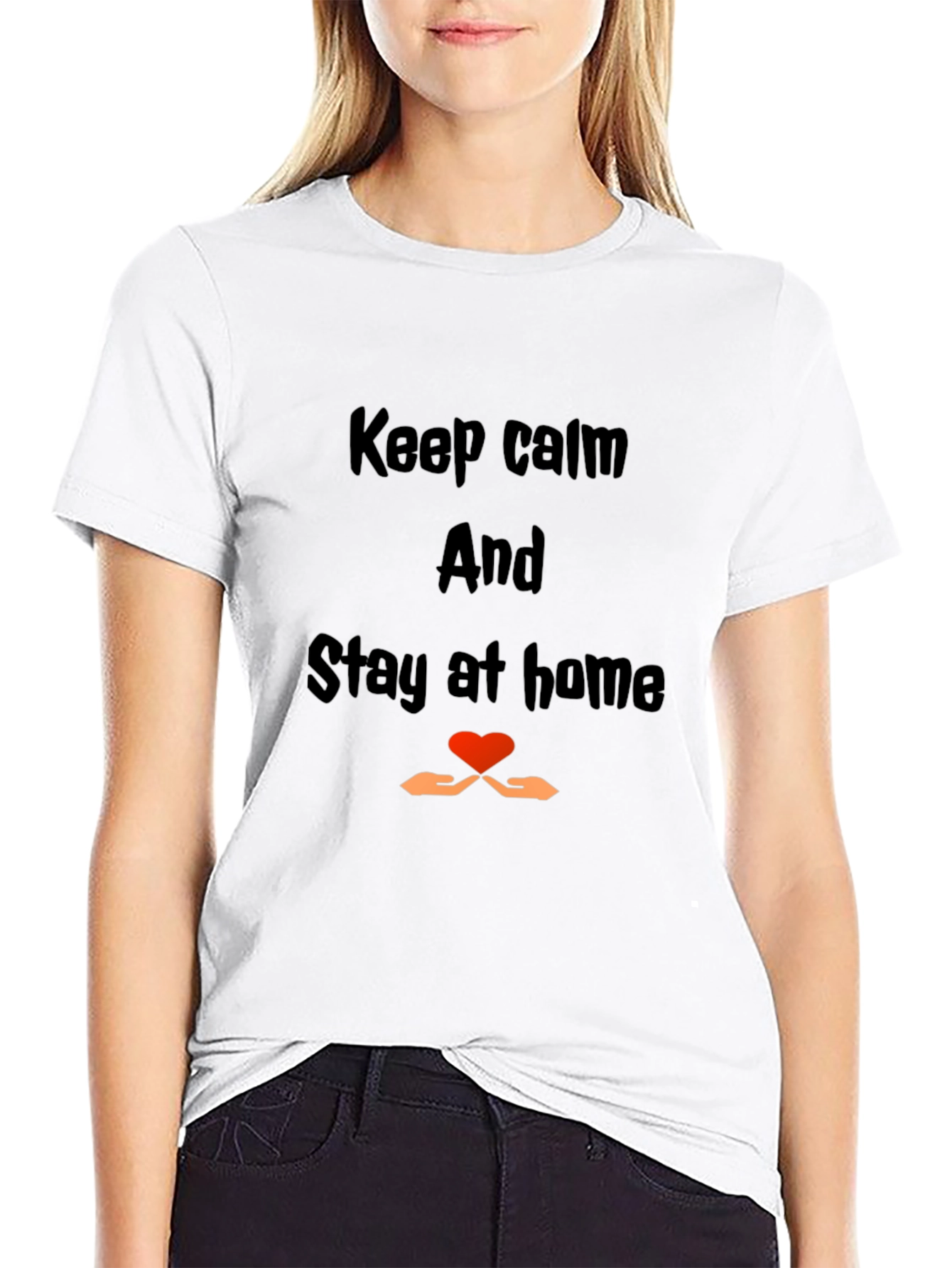 Keep Calm Stay Home Graphic Tee - Black