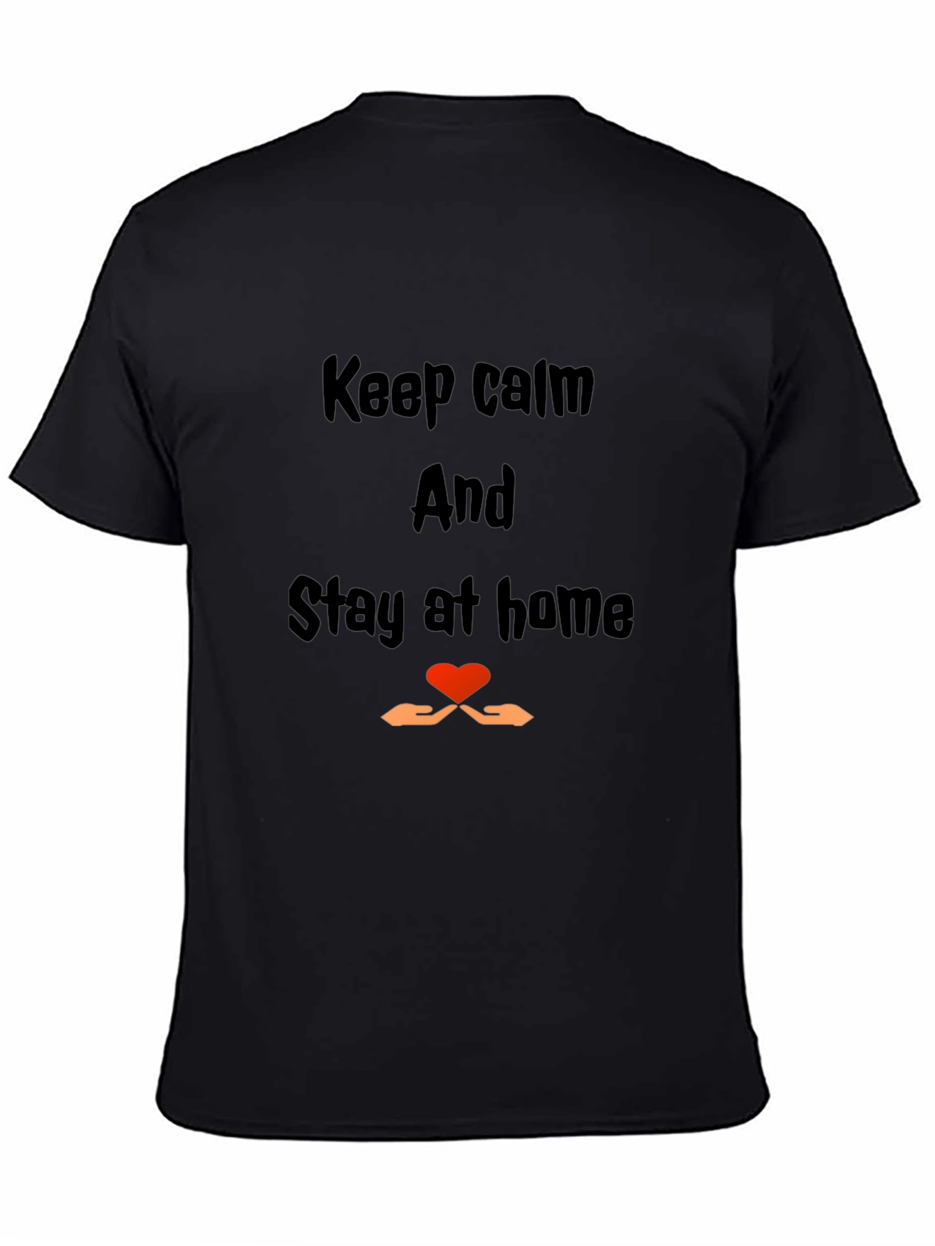 Keep Calm Stay Home Graphic Tee - Black