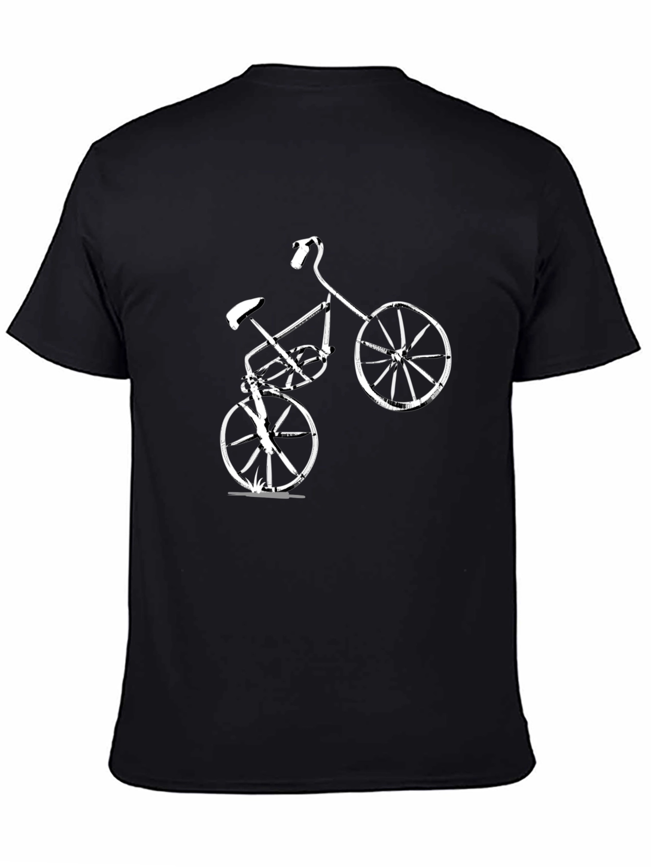 Mens Black T-Shirt with Bike Graphic