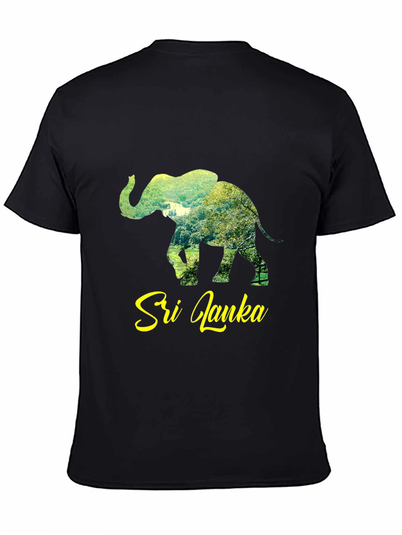 Sri Lanka Elephant Graphic Tee - Unisex Black T-Shirt