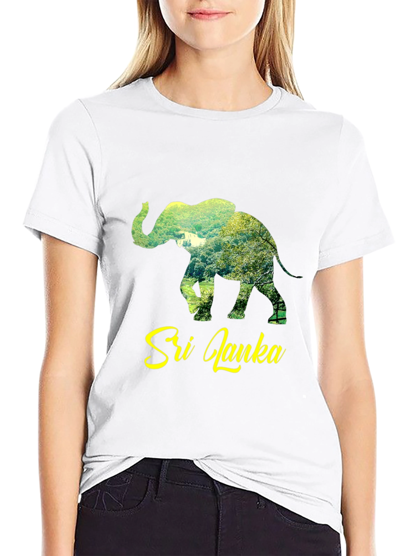 Sri Lanka Elephant Graphic Tee - Unisex Black T-Shirt