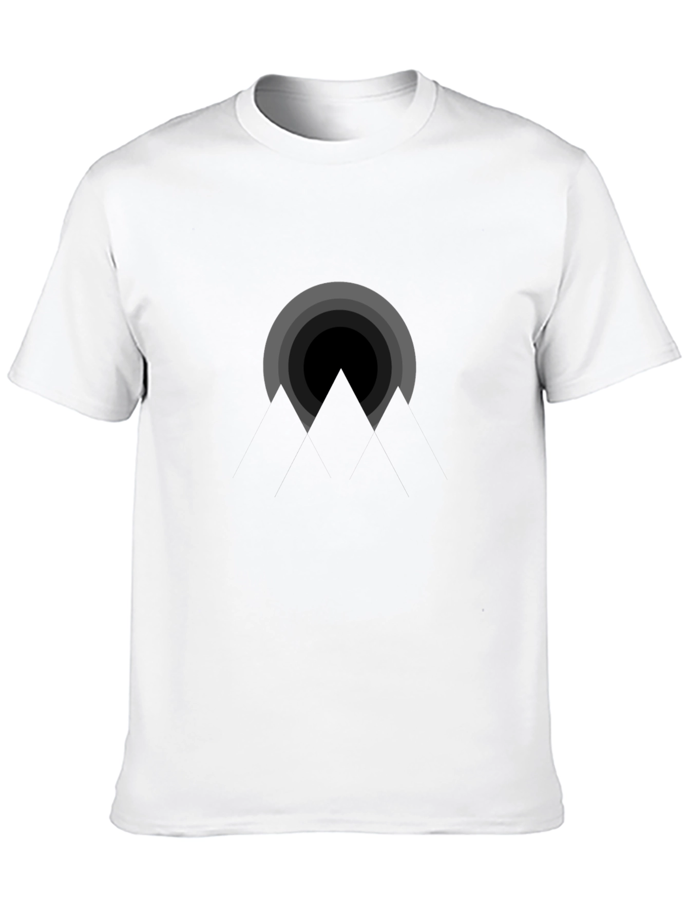 Geometric Mountain Design Black T-Shirt