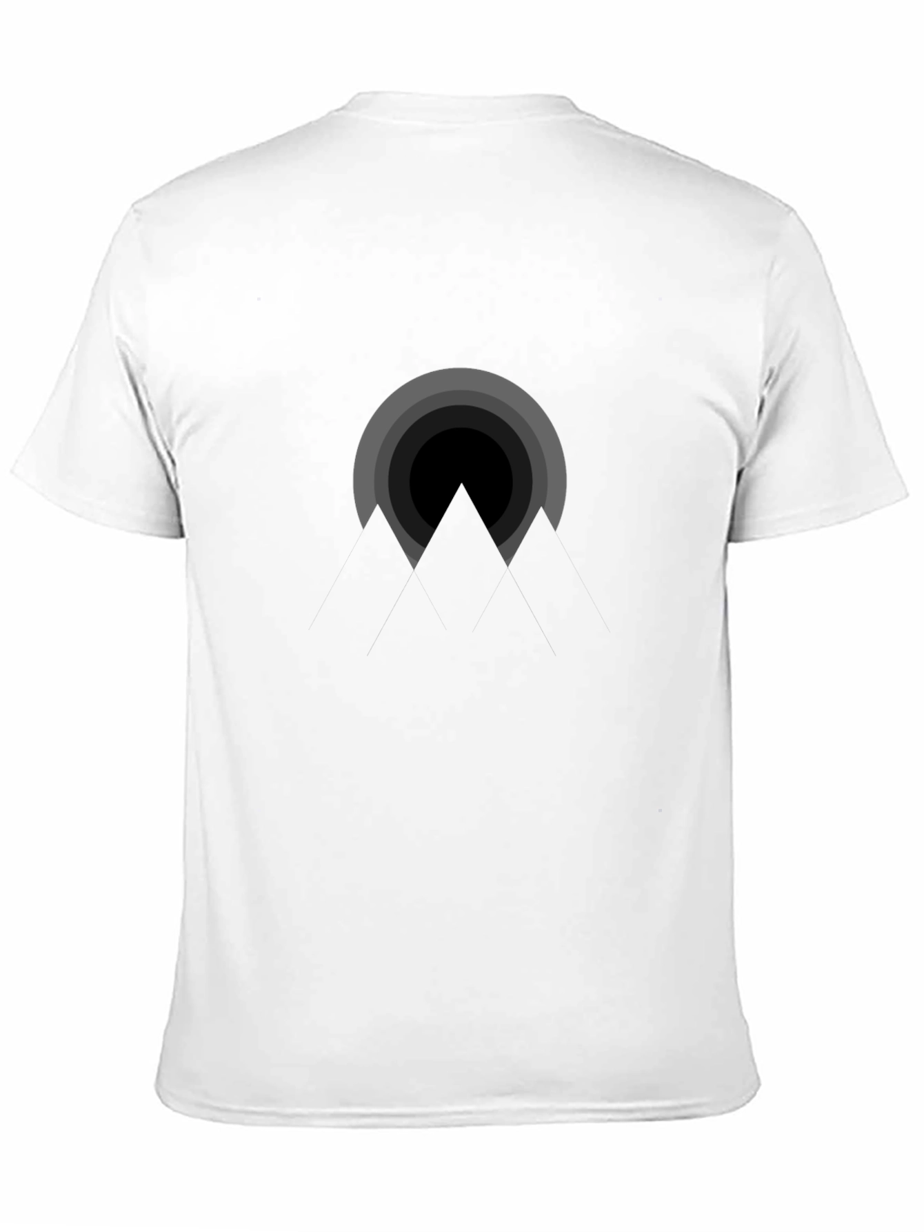 Geometric Mountain Design Black T-Shirt