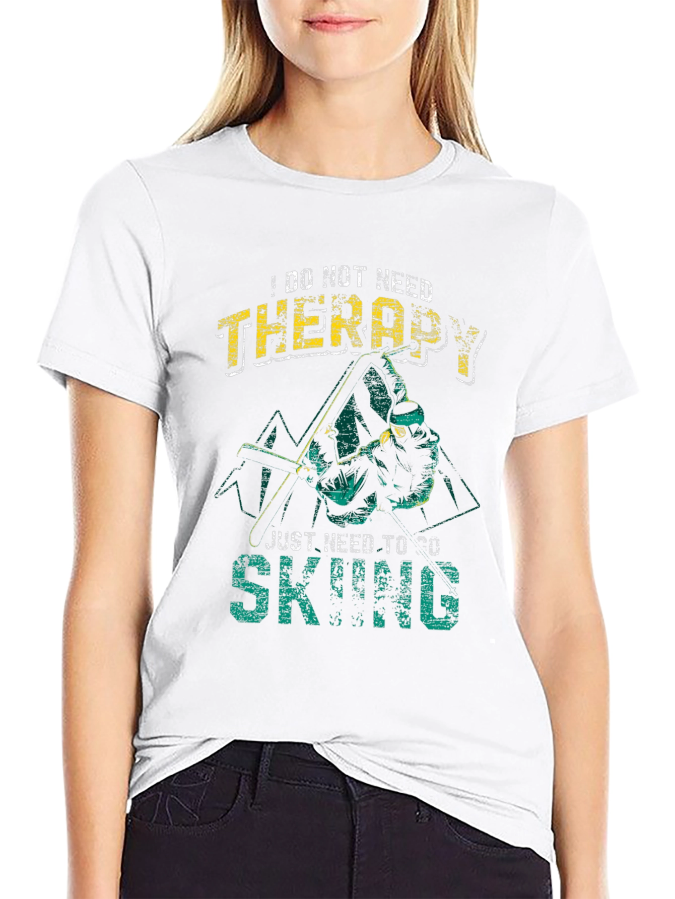 Skiing Therapy Graphic T-Shirt