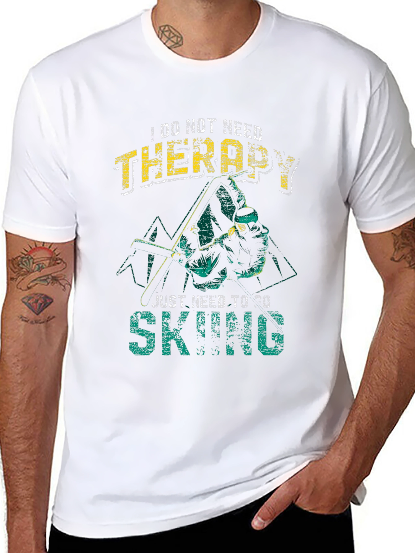 Skiing Therapy Graphic T-Shirt