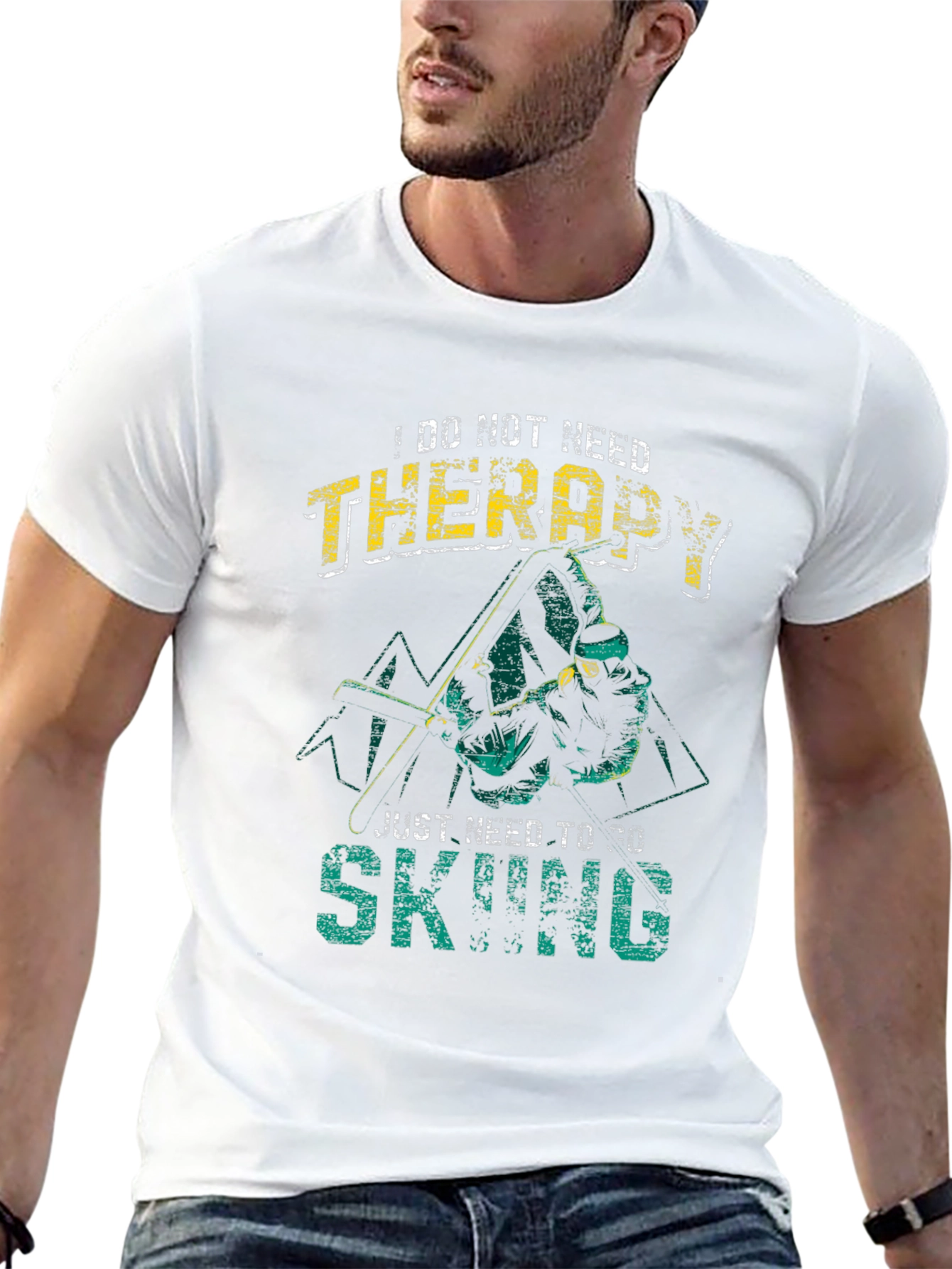 Skiing Therapy Graphic T-Shirt