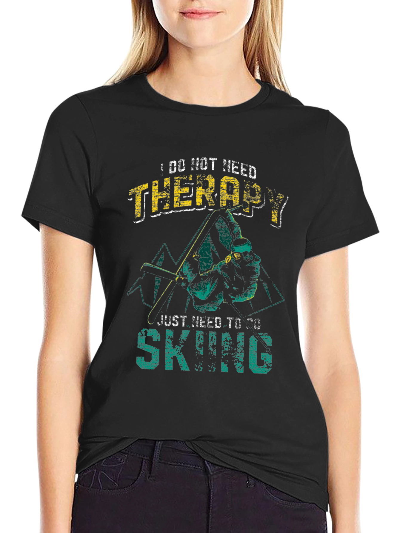 Skiing Therapy Graphic T-Shirt