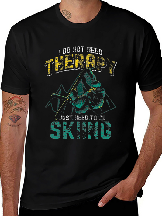 Skiing Therapy Graphic T-Shirt