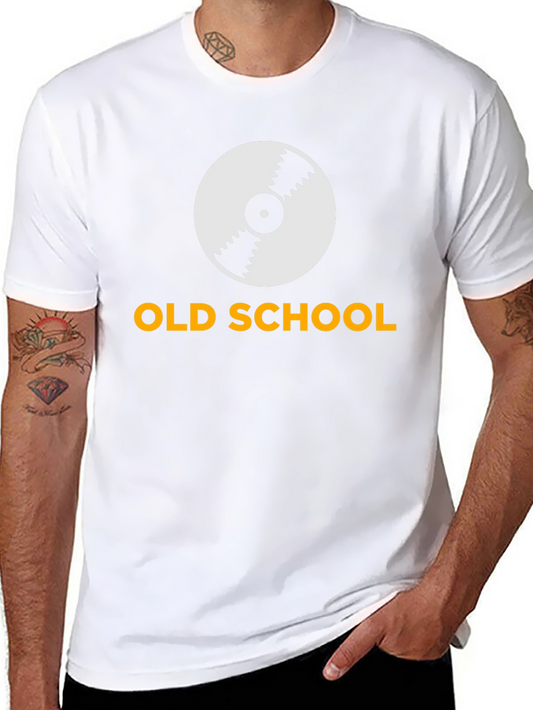 Old School Record Graphic Tee - Black