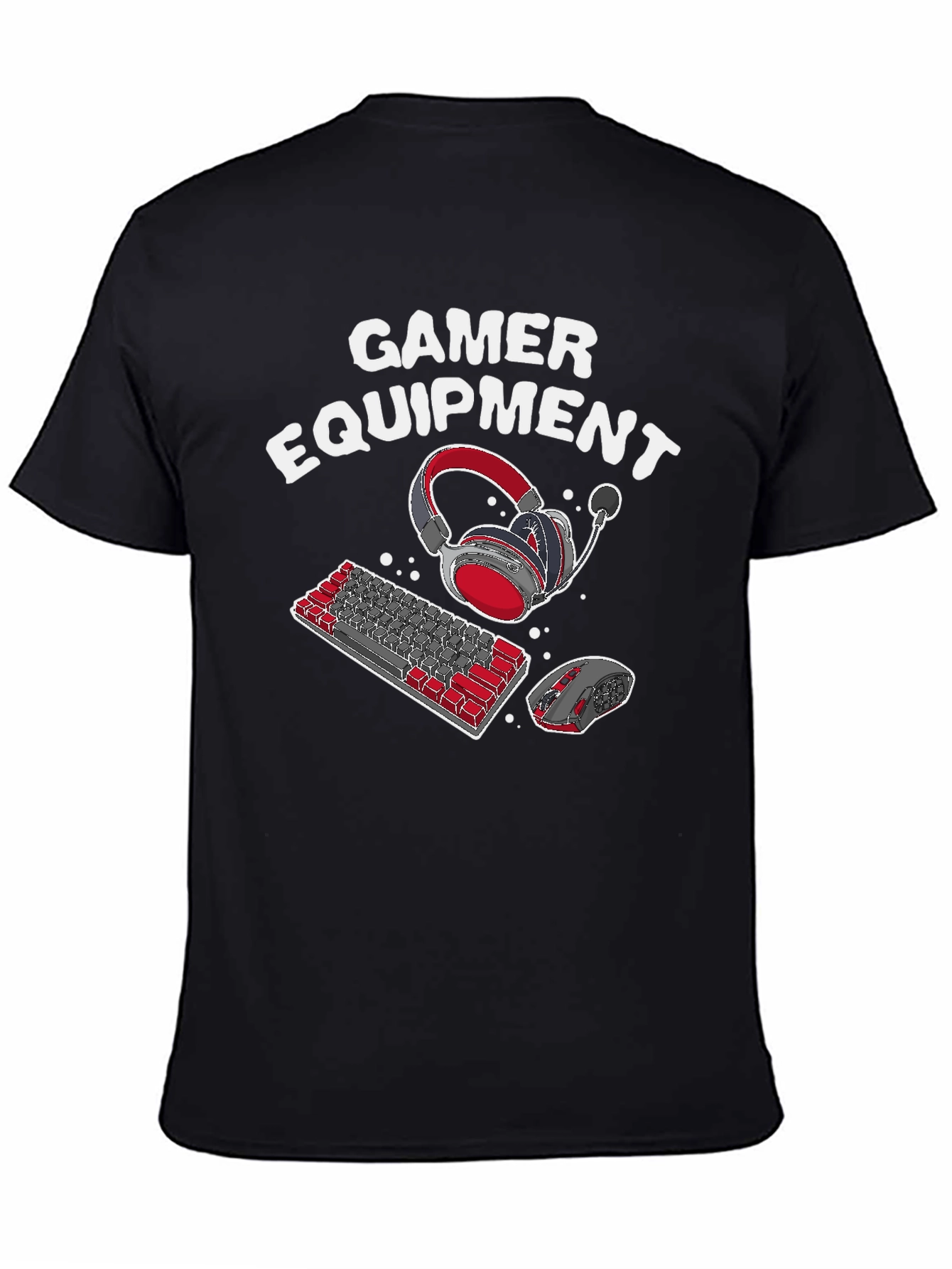 Gamer Equipment Graphic Tee - Black Cotton Blend