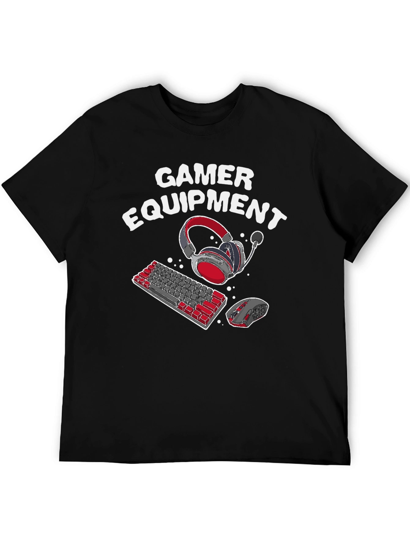 Gamer Equipment Graphic Tee - Black Cotton Blend