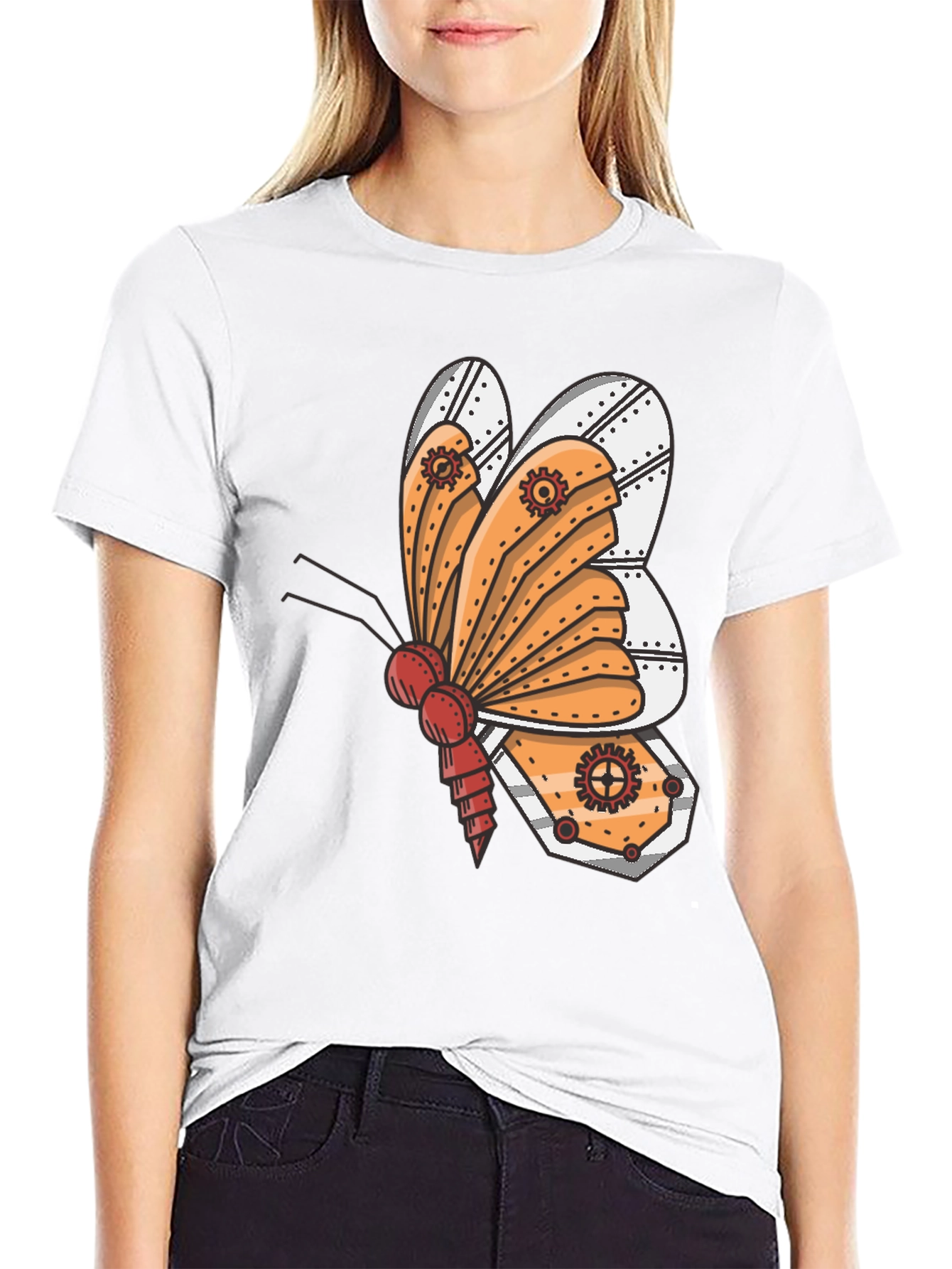 Steampunk Butterfly Graphic Tee - Unique Design!