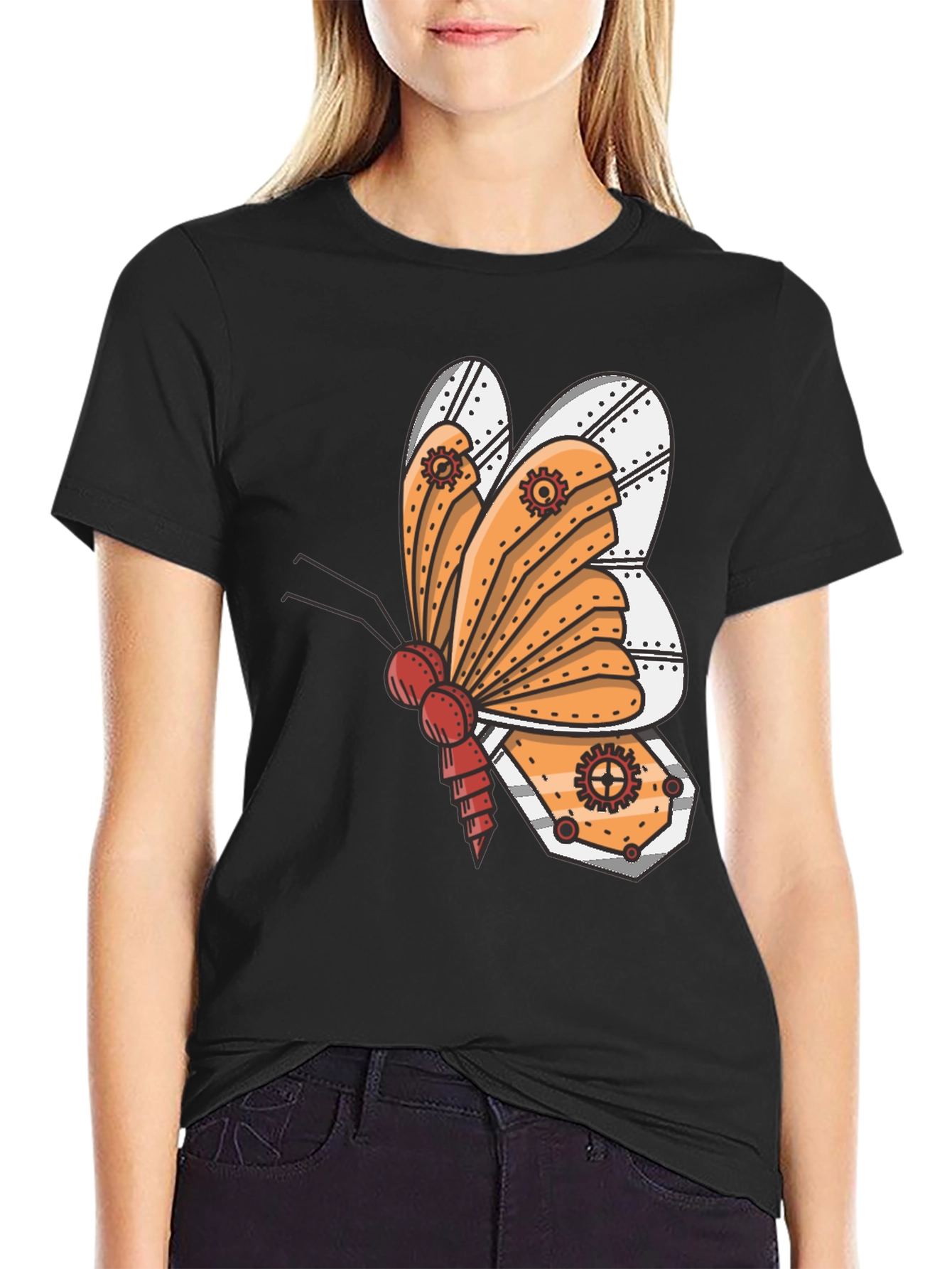 Steampunk Butterfly Graphic Tee - Unique Design!