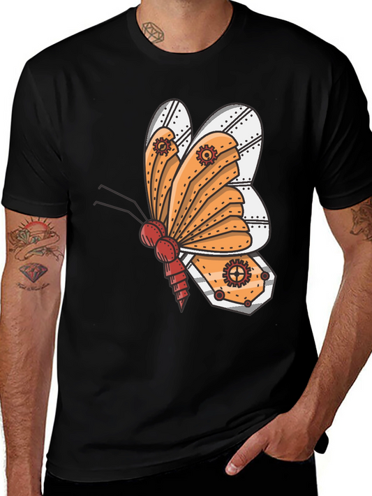 Steampunk Butterfly Graphic Tee - Unique Design!