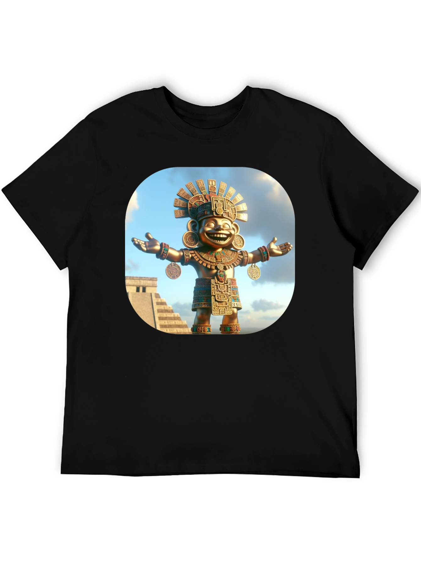 Aztec God T-Shirt - Black
