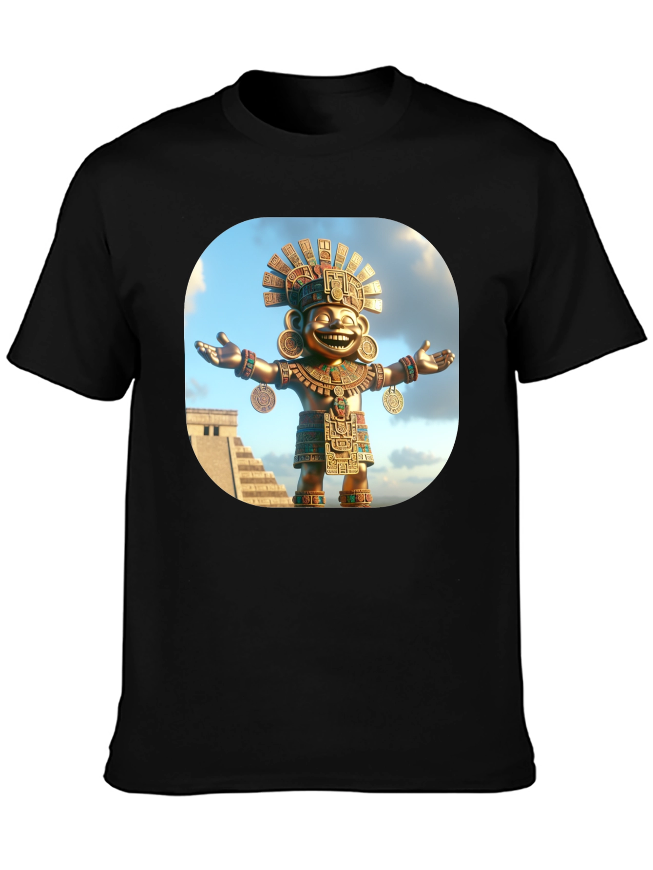 Aztec God T-Shirt - Black