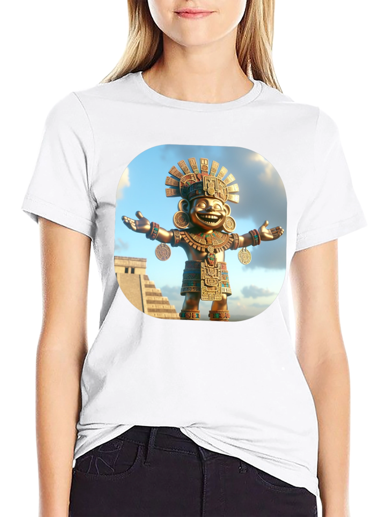 Aztec God T-Shirt - Black