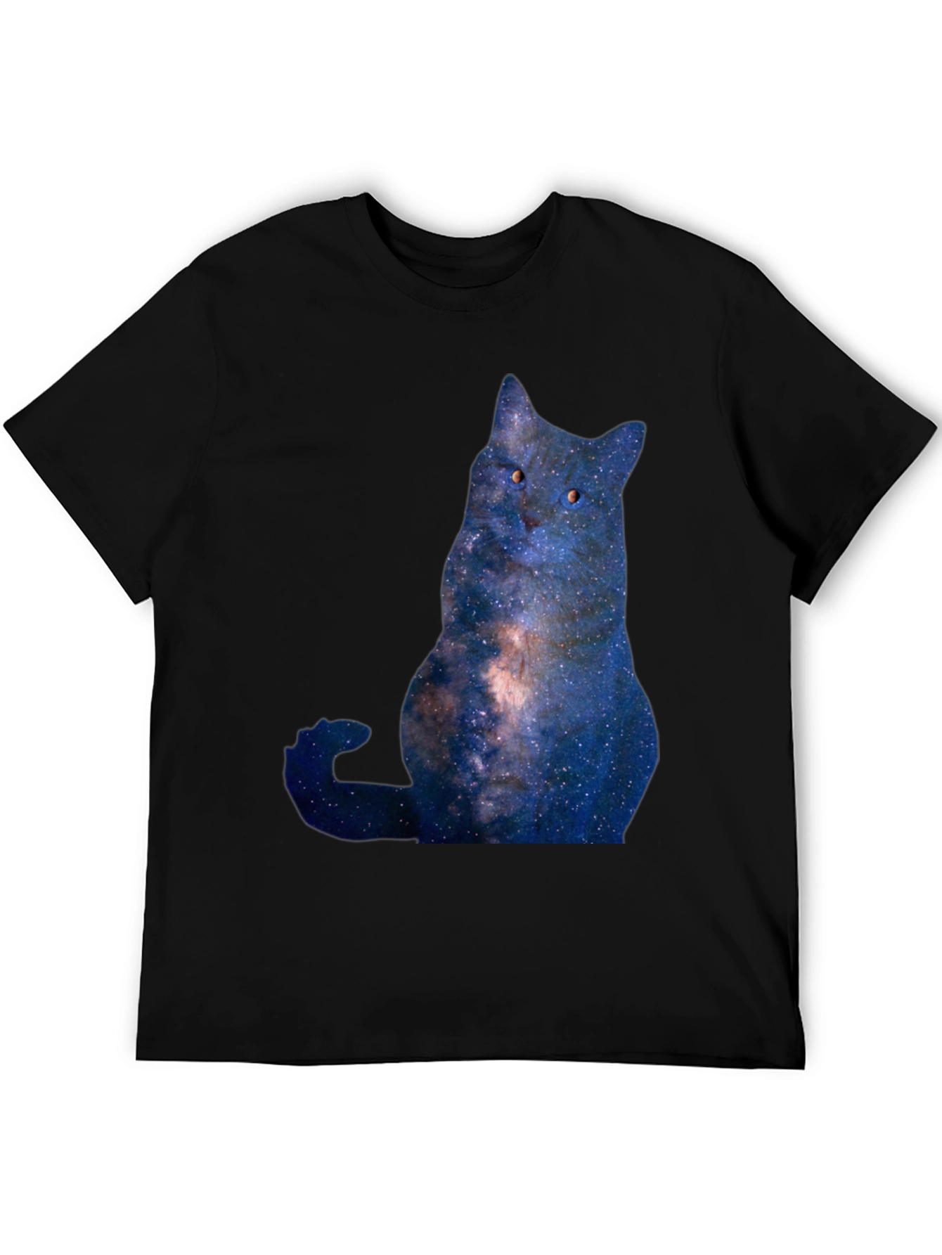 Cosmic Cat Graphic T-Shirt - Mens Black Tee