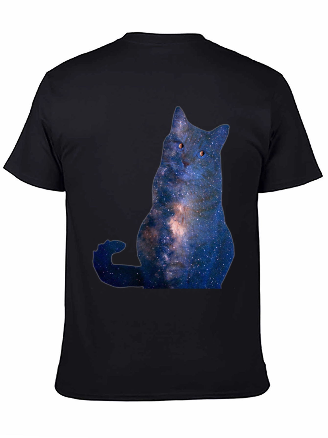 Cosmic Cat Graphic T-Shirt - Mens Black Tee
