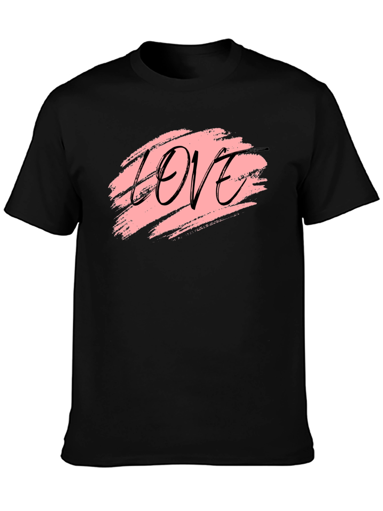 Love Brushstroke Graphic Black T-Shirt
