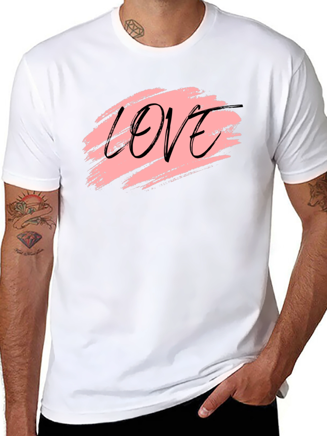 Love Brushstroke Graphic Black T-Shirt