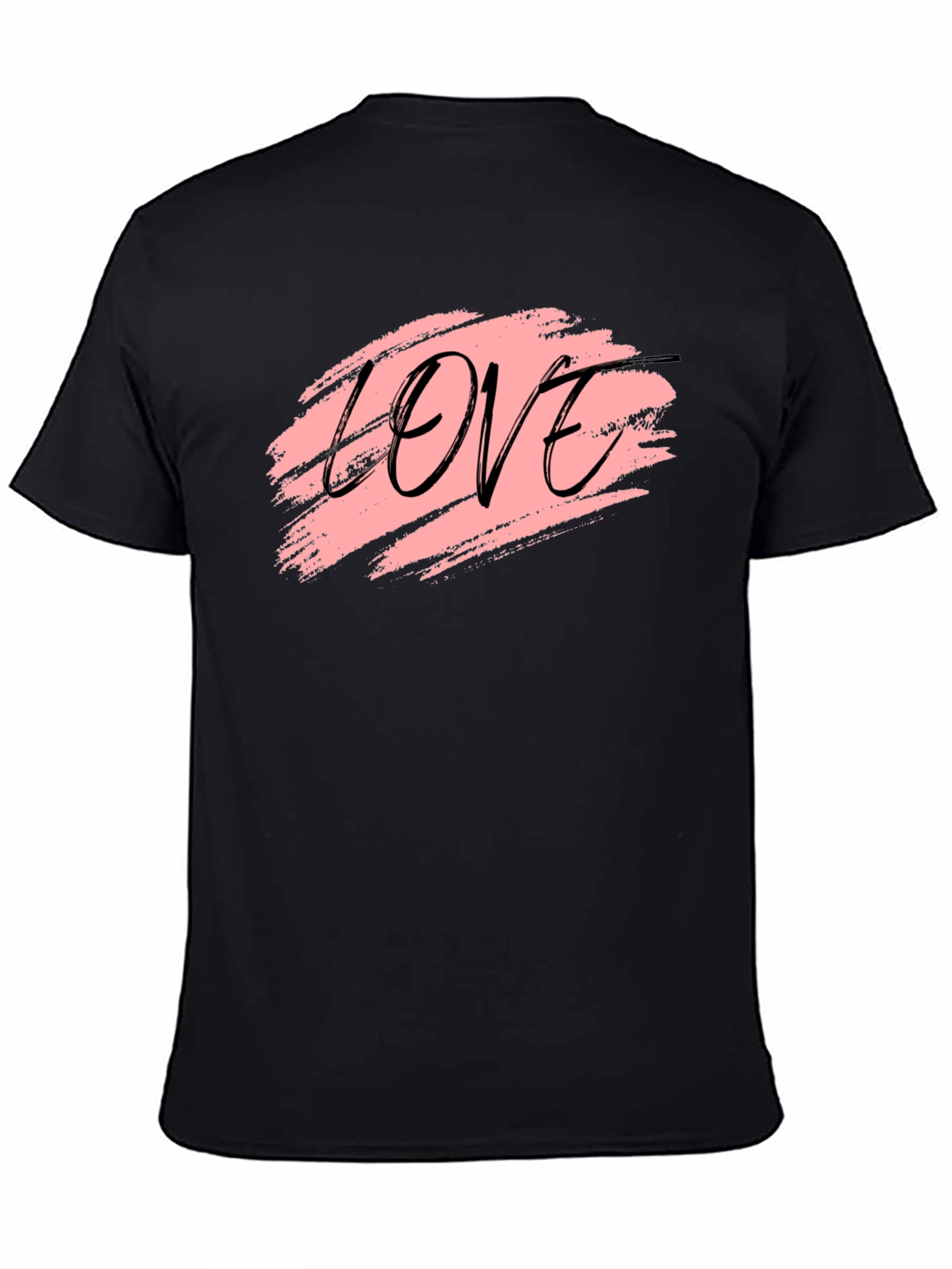 Love Brushstroke Graphic Black T-Shirt