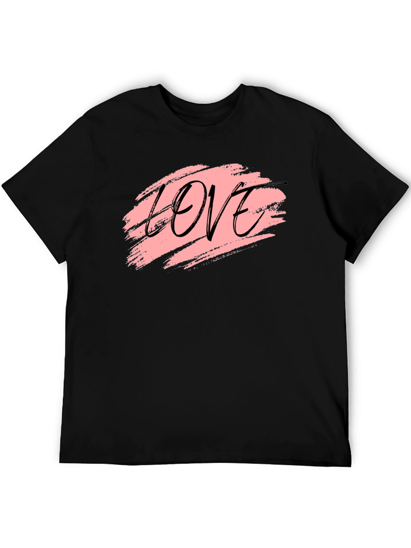 Love Brushstroke Graphic Black T-Shirt