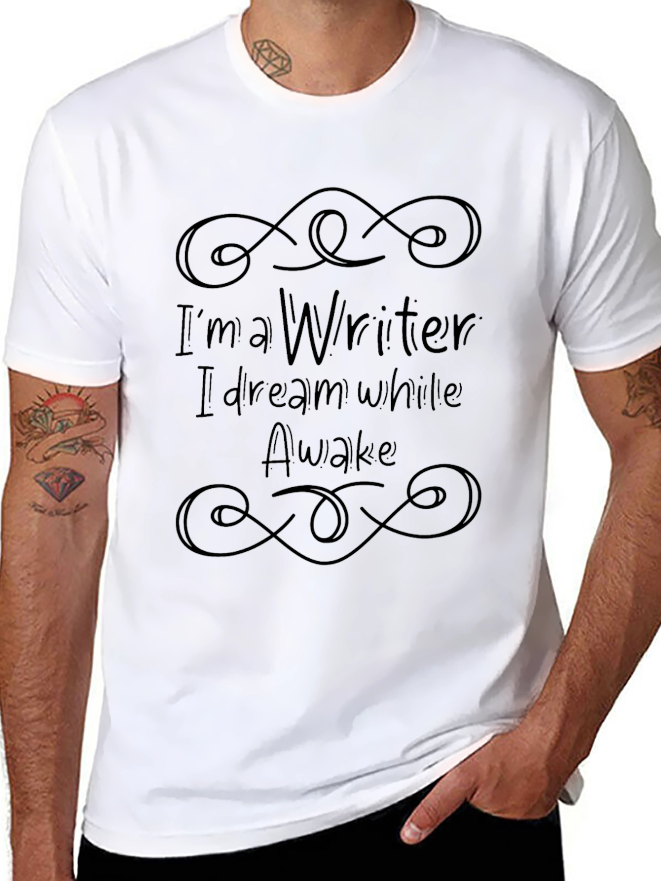 Writer T-Shirt - I Dream While Awake - Black