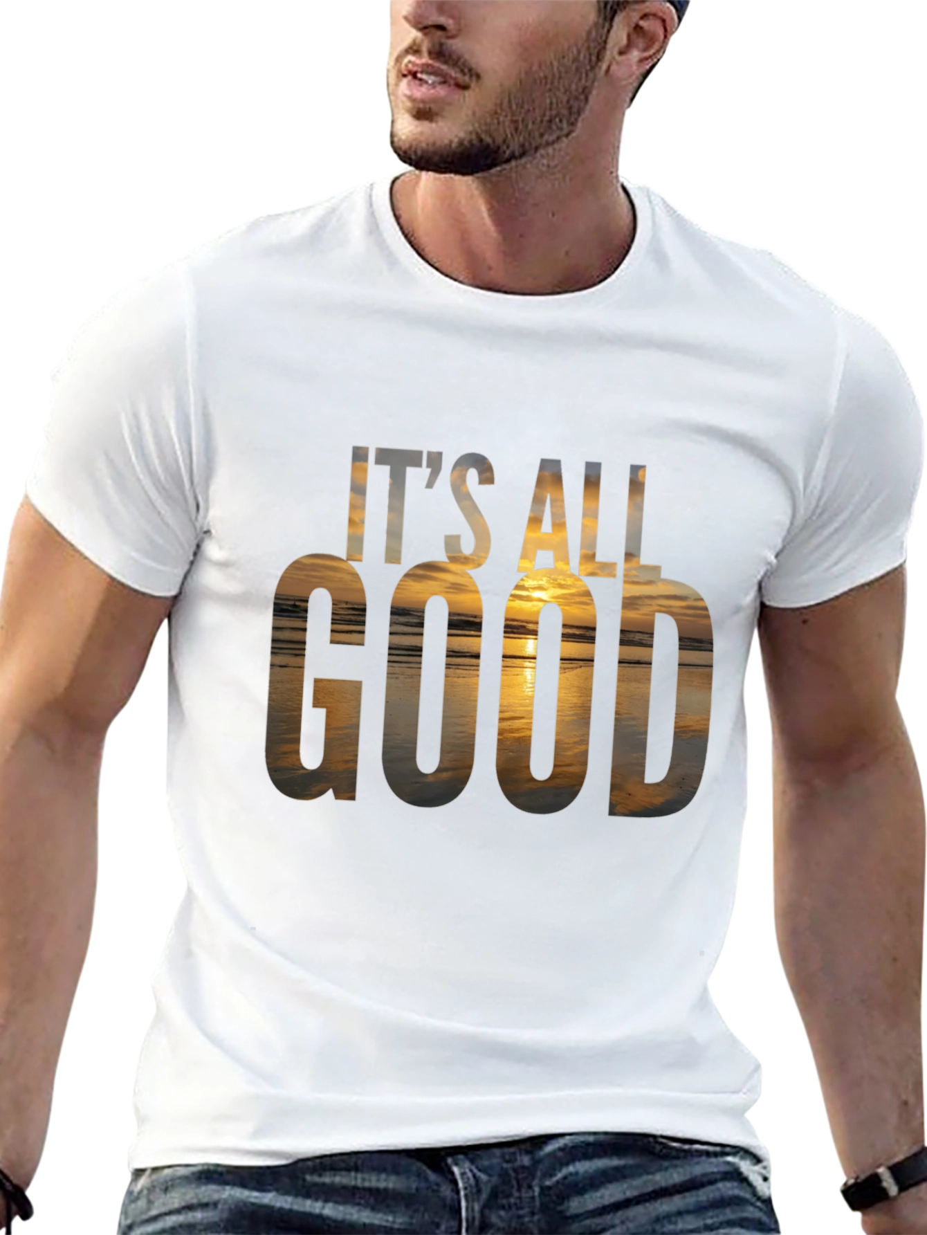 Its All Good Graphic Tee - Beach Sunset T-Shirt