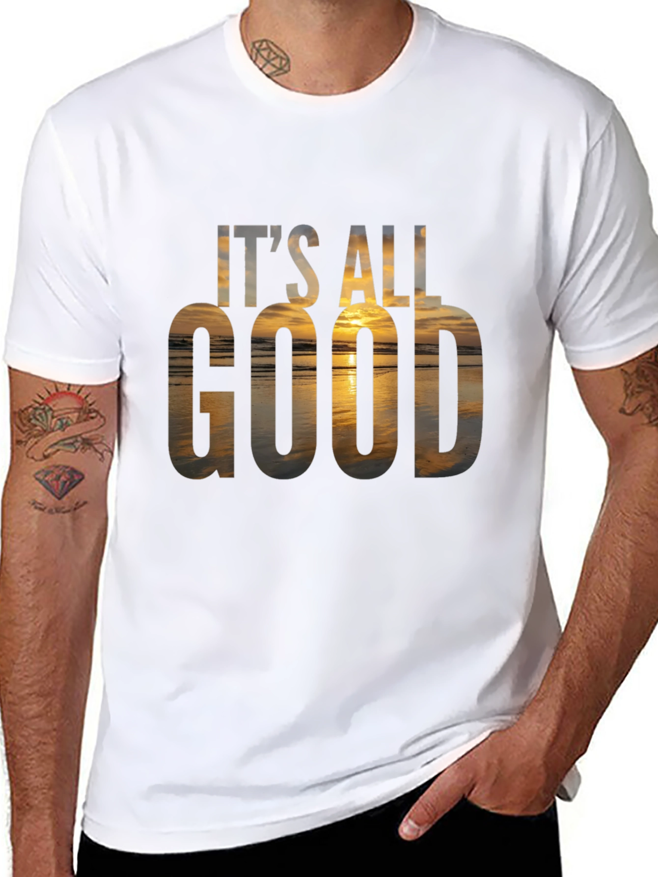 Its All Good Graphic Tee - Beach Sunset T-Shirt