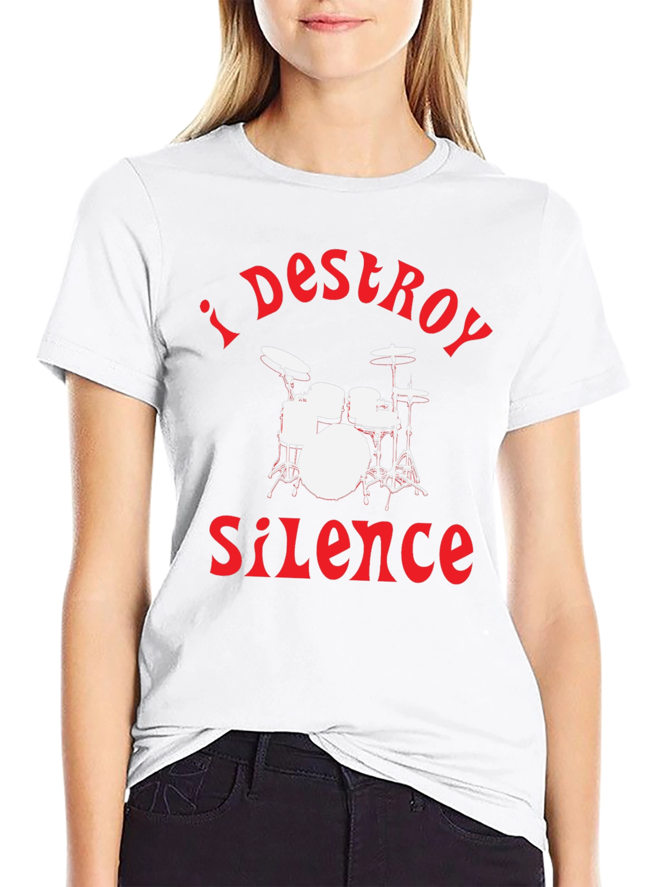 I Destroy Silence Drummer T-Shirt - Black