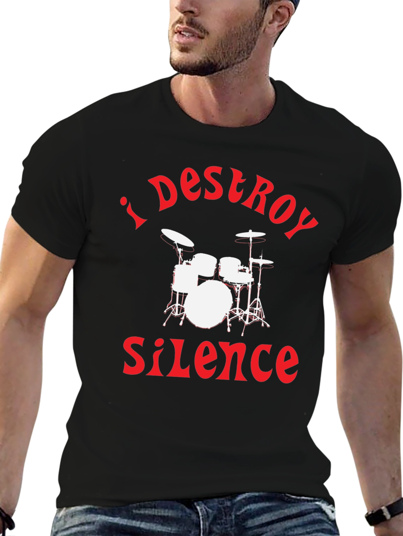 I Destroy Silence Drummer T-Shirt - Black