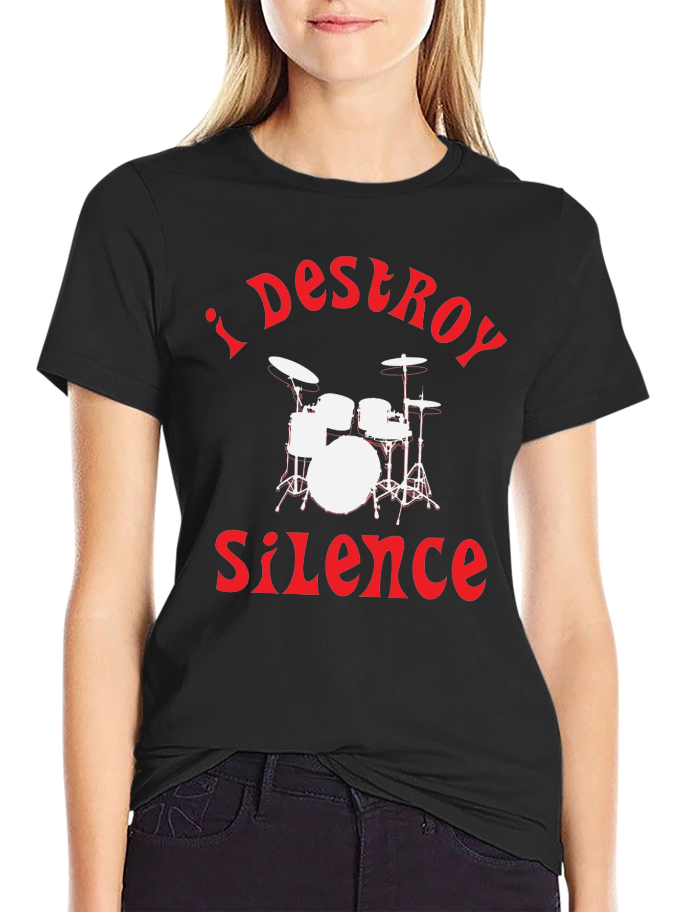I Destroy Silence Drummer T-Shirt - Black