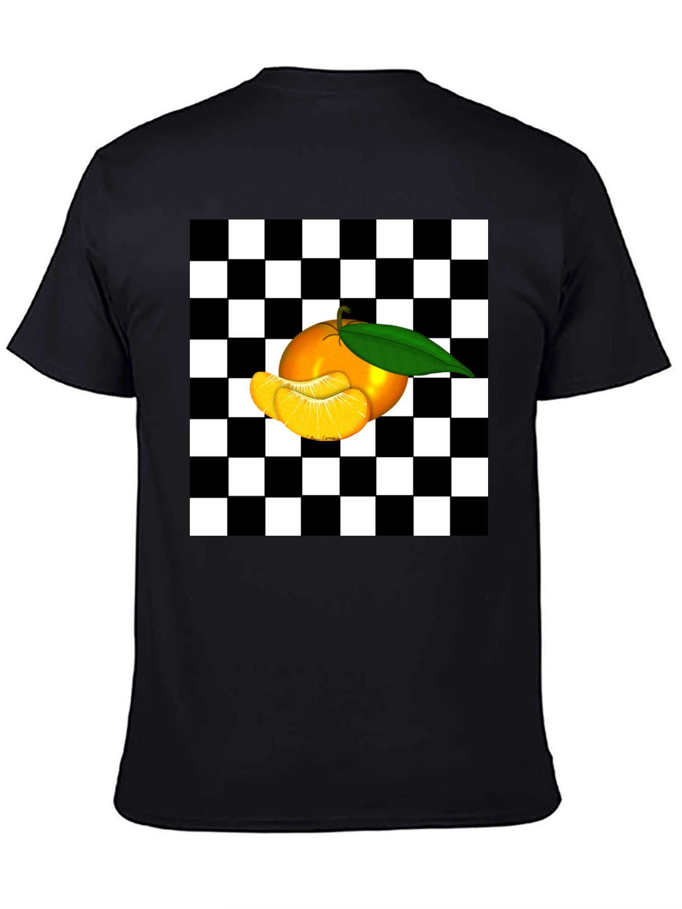 Checkered Orange Graphic Tee