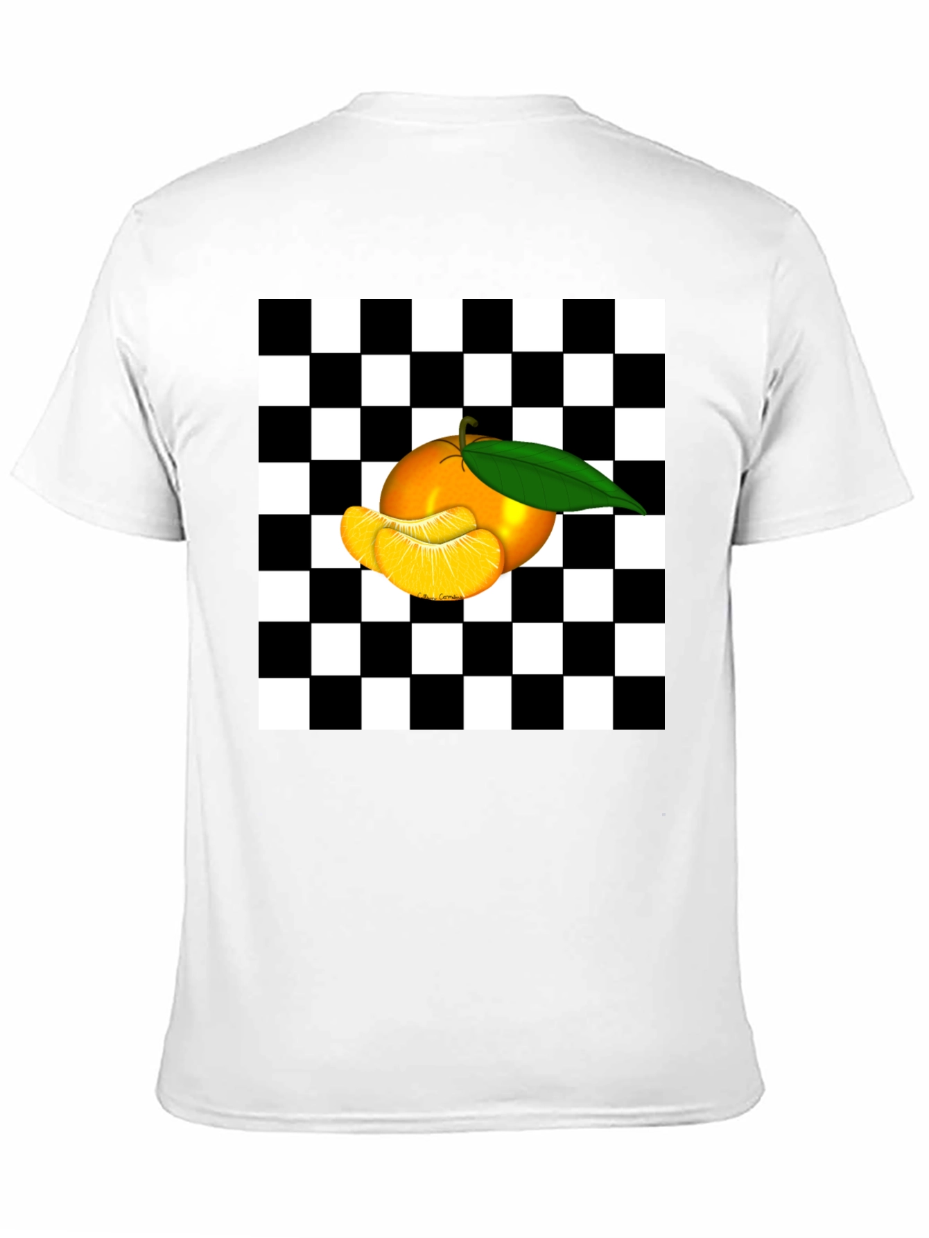 Checkered Orange Graphic Tee