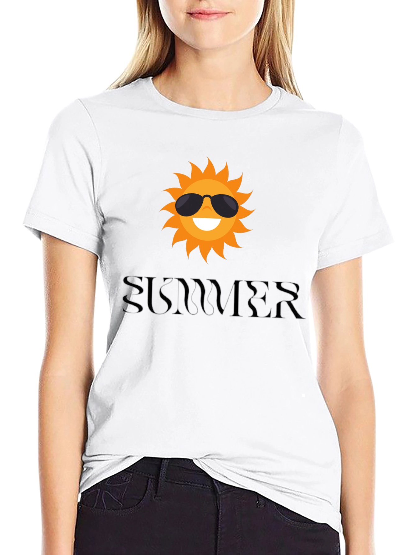 Summer Sun Graphic Black T-Shirt