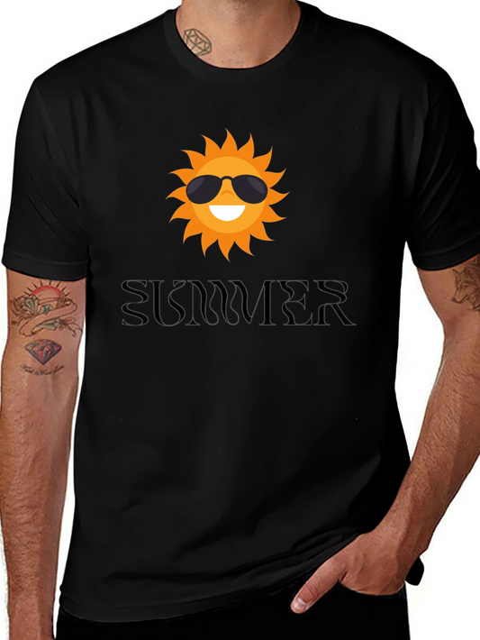 Summer Sun Graphic Black T-Shirt