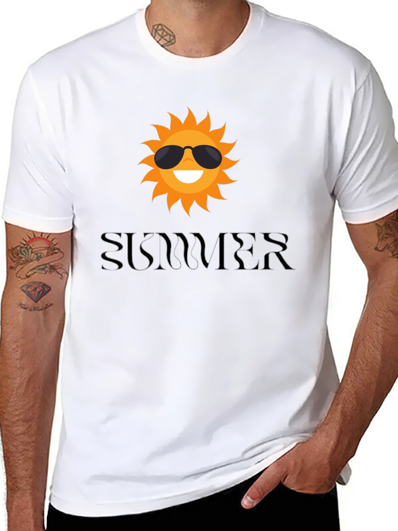 Summer Sun Graphic Black T-Shirt