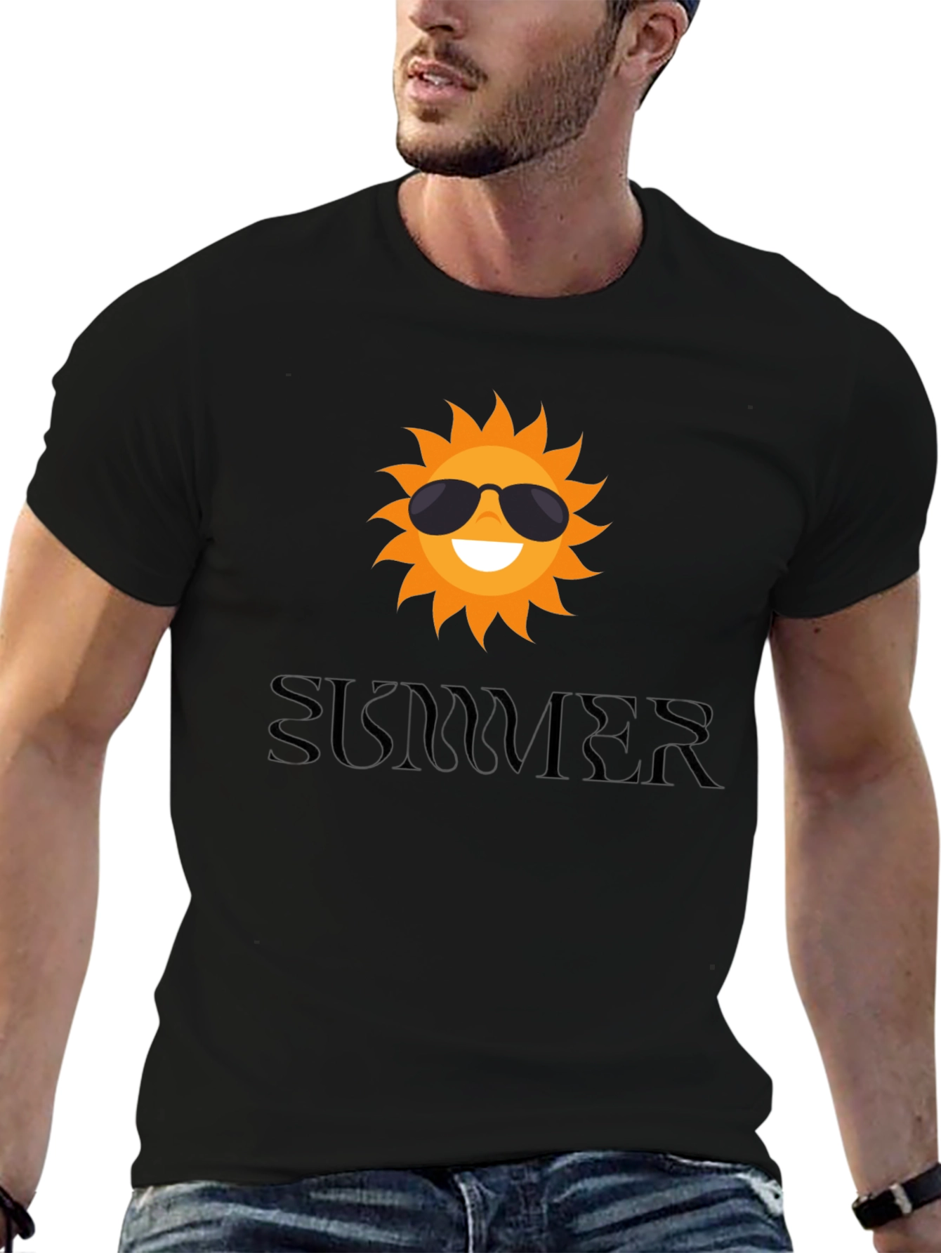 Summer Sun Graphic Black T-Shirt