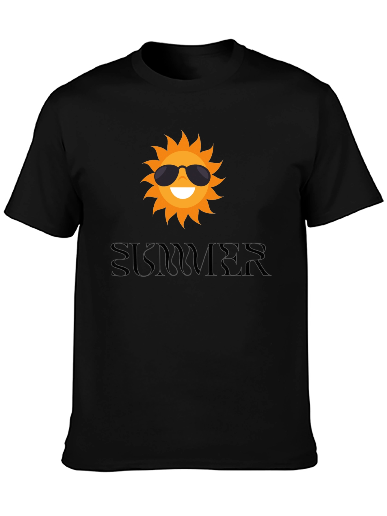 Summer Sun Graphic Black T-Shirt