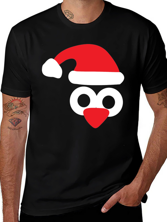 Festive Penguin Tee - Santa Hat Holiday Shirt