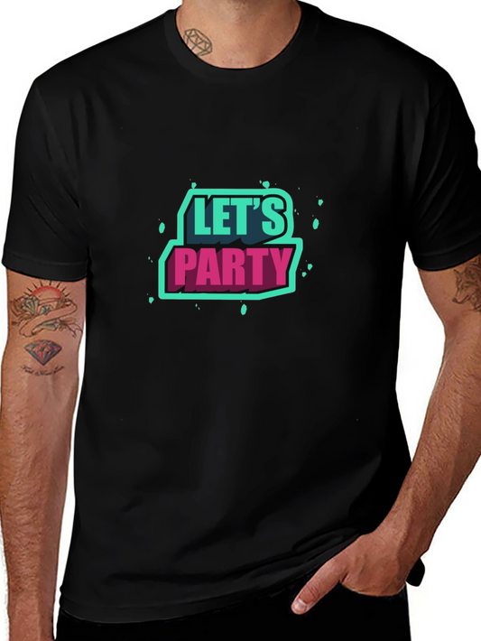 Lets Party Graphic Tee - Black Short Sleeve